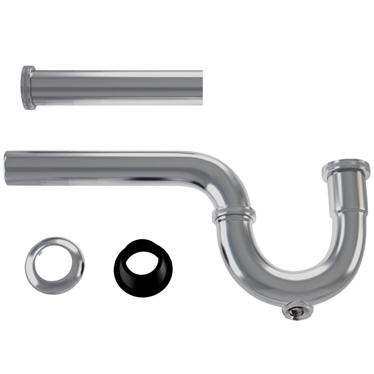 Ayna Decors 1 1/4 Bathroom Sink P Trap Kit with Flange & Slip Joint